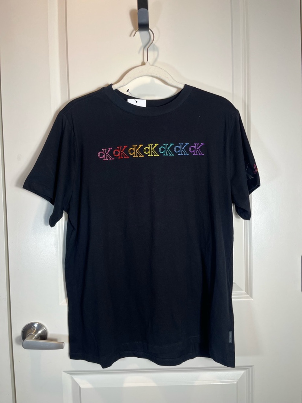 Calvin Klein colored logo print in black